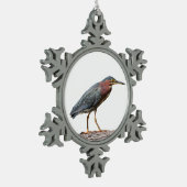 Green Heron Tin Sneeuwvlok Ornament (Links)