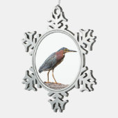 Green Heron Tin Sneeuwvlok Ornament (Rechts)