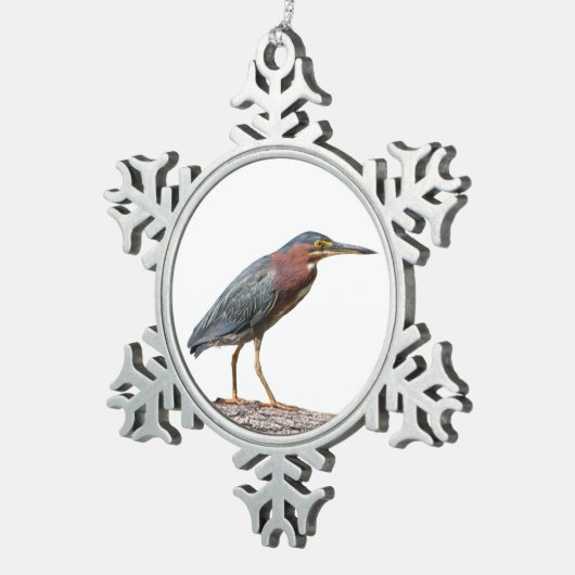Green Heron Tin Sneeuwvlok Ornament (Rechts)