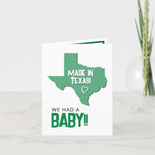 Green Herringbone Made in Texas Photo Baby Aankondiging