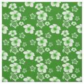 Green Hibiscus Honu Hawaiian Stof (Swatch)