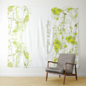 Green Hibiscus & Swallows Floral Wedding Backdrop Wandkleed (In Situ (horizontaal))