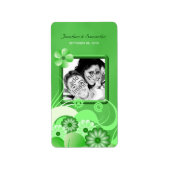 Green Hibiscus Wedding Mini Foto voor Wijnlabel Etiket (Voorkant)