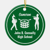 Green High School Marching Band Custom Christmas Keramisch Ornament (Voorkant)