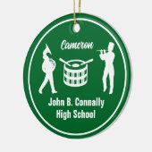 Green High School Marching Band Custom Christmas Keramisch Ornament (Links)