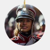 Green High School Marching Band Custom Christmas Keramisch Ornament (Achterkant)