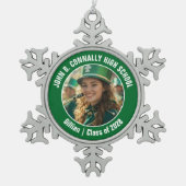 Green High School Marching Band Fotocadeau Tin Sneeuwvlok Ornament (Voorkant)