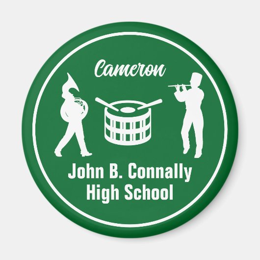 Green High School Marching Band gepersonaliseerd Magneet (Voorkant)