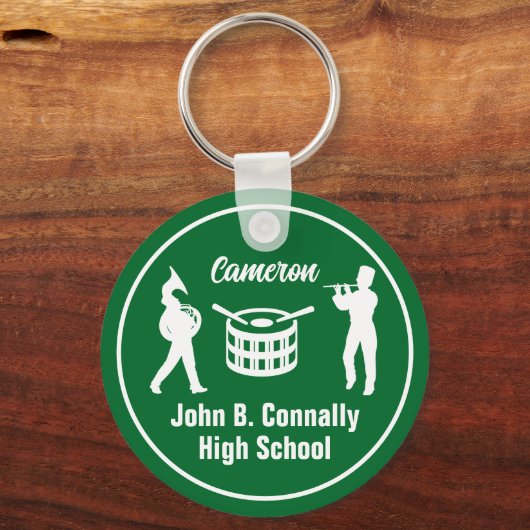 Green High School Marching Band gepersonaliseerd Sleutelhanger (Voorkant)