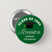 Green High School Reünie Gepersonaliseerde Naam Ta Ronde Button 5,7 Cm (Voorkant /achterkant)