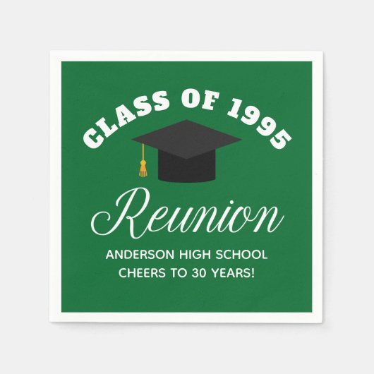 Green High School Reünie Gepersonaliseerde Partij Servet (Voorkant)
