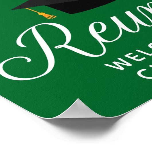 Green High School Reunion Custom Alumni Welkom Poster (Hoek)