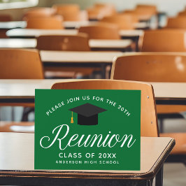 Green High School Reunion Custom Party Invitat Briefkaart