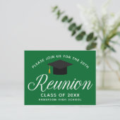 Green High School Reunion Custom Party Invitat Briefkaart (Staand voorkant)