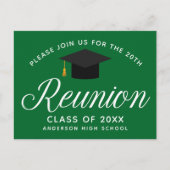 Green High School Reunion Custom Party Invitat Briefkaart (Voorkant)
