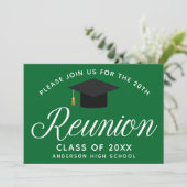 Green High School Reunion Custom Party Kaart (Staand voorkant)
