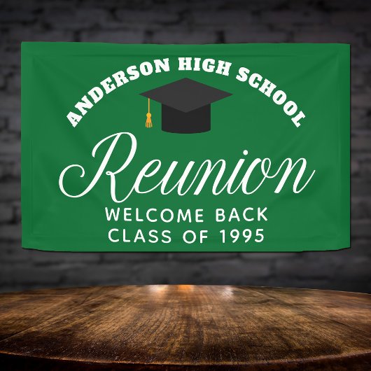 Green High School Reunion Custom Welkom Spandoek