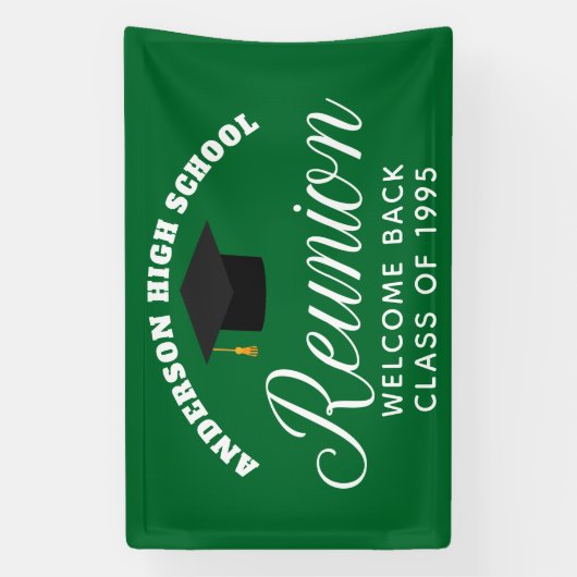 Green High School Reunion Custom Welkom Spandoek (Verticaal)