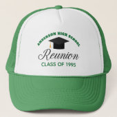 Green High School Reunion Party Custom Alumni Trucker Pet (Voorkant)