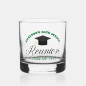 Green High School Reunion Party Custom Alumni Whisky Glas (Voorkant)