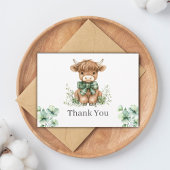 Green Highland Koe Flat Bedankt Kaart