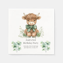 Green Highland Koe verjaardagsfeestje