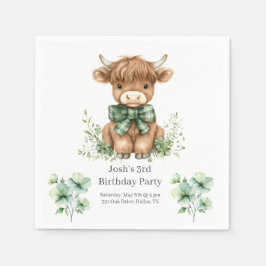 Green Highland Koe verjaardagsfeestje Servet