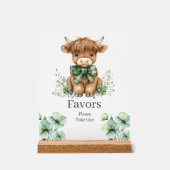 Green Highland Koe Verjaardagsgunsten Teken Acryl Bord (Voorkant)