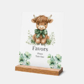 Green Highland Koe Verjaardagsgunsten Teken Acryl Bord (Hoek)