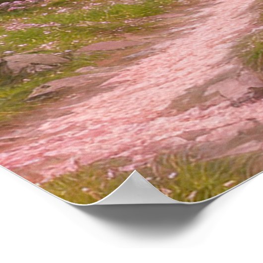 Green Hills en Cherry Blossom Path Poster (Hoek)