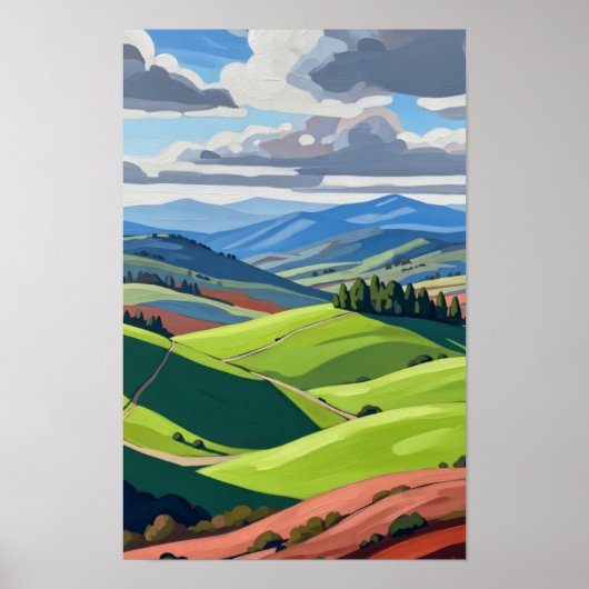 Green Hills Wall Art Poster (Voorkant)
