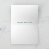 Green Hindi Print Happy Birthday Kaart (Binnen)
