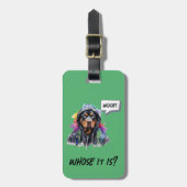 Green Hip Hop Rottweiler Bagagelabel (Voorkant verticaal)