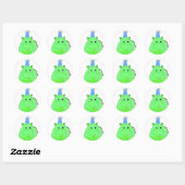 Green Hippo Birthday Ronde Sticker (Vel)