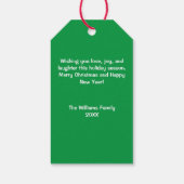 Green Ho Ho African Santa Claus Family Cadeaulabel (Achterkant)