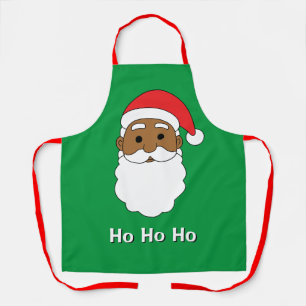 Green Ho Ho African Santa Claus Family Schort