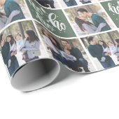 Green Ho Ho Merry Kerstmis - 3 foto's Cadeaupapier (Rol Hoek)