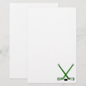 Green Hockey Briefpapier (Voorkant / Achterkant)