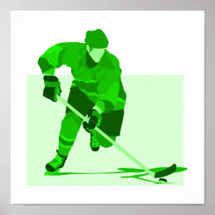 Green Hockey Logo Poster