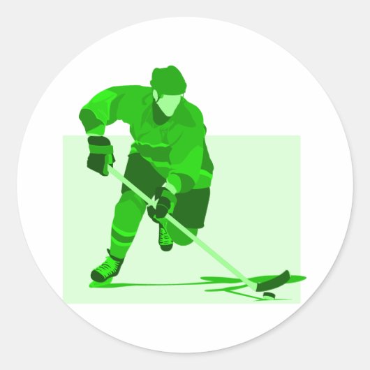 Green Hockey Logo Ronde Sticker (Voorkant)