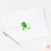 Green Hockey Logo Ronde Sticker (Envelop)