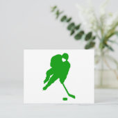 Green Hockey Player Briefkaart (Staand voorkant)