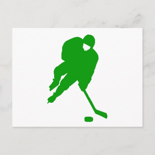 Green Hockey Player Briefkaart (Voorkant)