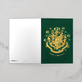 Green HOGWARTS™ Crest Holiday Wreate Folie Wenskaart (Buiten Laag)