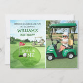 Green Hole-in-One Golf 1e verjaardag Par-t-shirt F Kaart (Voorkant)