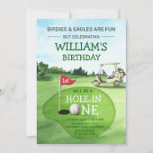 Green Hole-in-One Golf 1e verjaardag par-t-shirt Kaart (Voorkant)