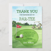 Green Hole-in-One Golf Verjaardag Par-t-shirt Bedankkaart (Voorkant)