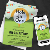 Green Hole-in-One Golf Verjaardag Par-t-shirt Kaart
