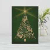 Green Holiday Card met Paisley Tree Feestdagenkaart (Staand voorkant)