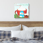 Green Holiday Cup met warmtecacao Canvas Afdruk (Insitu (Slaapkamer))